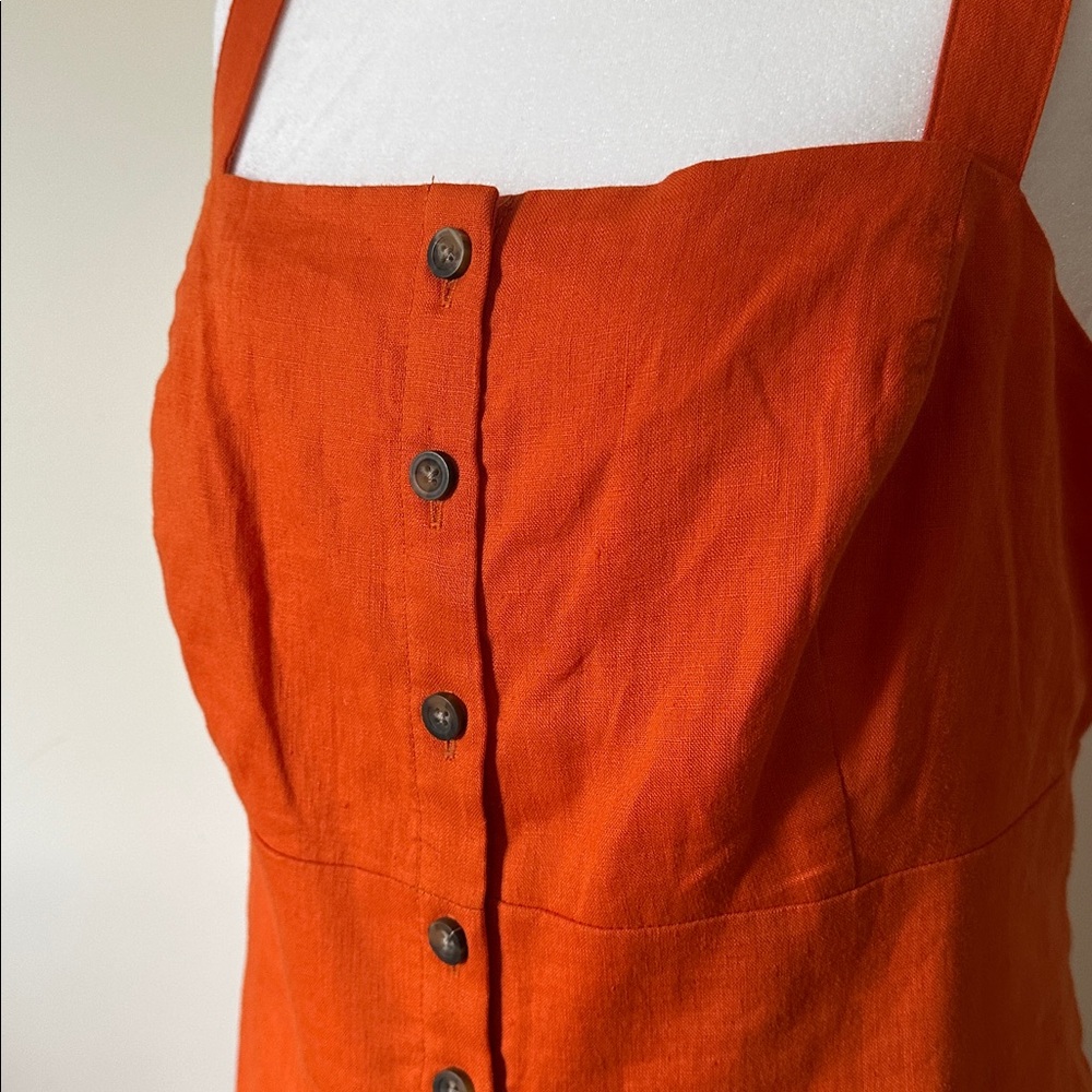 Boden Petite Vibrant Orange Linen Dress NWT! - Picture 7 of 11